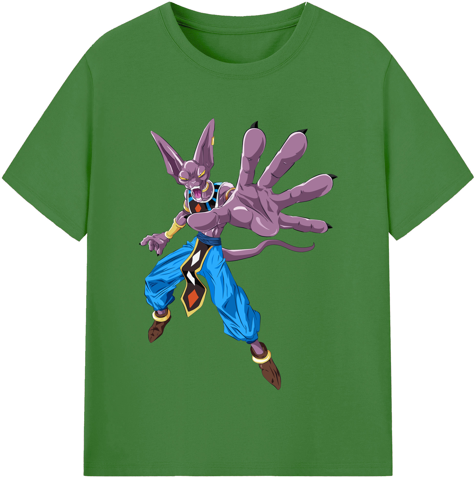 （画像用） ドラゴンボール ビルス 破壊神ビルス DRAGON BALL Beerus Birusu レディースカジュアルプリントTシャツ（綿100％）
